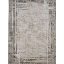 Obsessions Cream & Grey Acrylic & Polyester Abstract Bedside Runner image 2