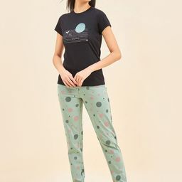 Sweet Dreams 3 Piece Set Women Round Neck Graphic Printed Night suit-image-28