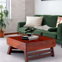 Ikiriya Bradford Brown Sheesham Wood Contemporary Coffee Table in Honey Finish-picture-25