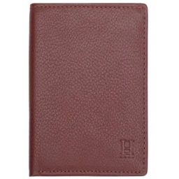 HIROSHI Wine Textured Leather Bi-Fold Wallet-image-20