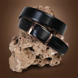 Red Tape Black Brown Textured Leather Reversible Belt-picture-4