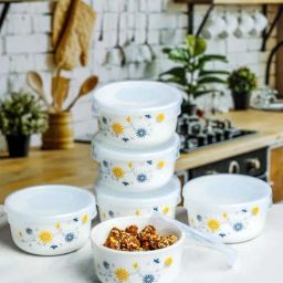Cello White Opalware Storage Containers With Lid (140ml) - Set of 6-image-38