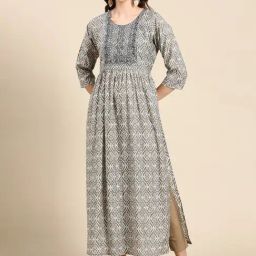SHOWOFF Grey Printed Kurta-picture-12
