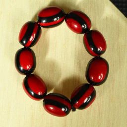 IMLI STREET Red & Black Artificial Stone Stretchable Bracelet for Women-picture-7