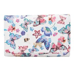 Globus Women White Butterfly Print Vegan Leather Pouch Sling Bag-image-11