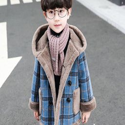 Xsole Kids Checked Self Design Double Breasted Winter Overcoat-4