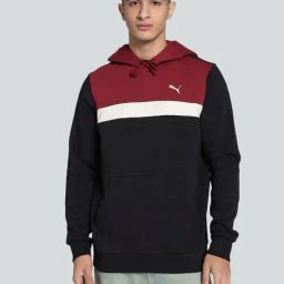 Puma Black Cotton Regular Fit Colorblock Hooded Sweatshirt-image-20