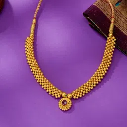 P.N.Gadgil Jewellers 61KT (916) BSI Hallmarked Yellow Gold Mangalya Thushi Necklace For Women-image-44