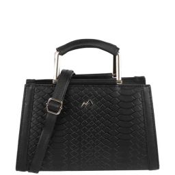 Metro Black Textured Medium Handbag-image-81