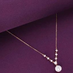 Kai Jewel Sterling Silver Rose Gold Stunning Solitaire Necklace-image-43