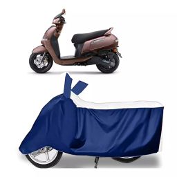 Auto Pearl Two Wheeler Cover for TVS iQube Electric - White, Blue-image-89