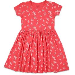Gini & Jony Kids Pink Cotton Printed Dress-picture-40