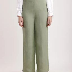 FableStreet Green Cotton Parallel Trousers-picture-17