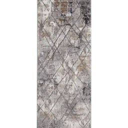 Obsessions Grey & Brown Polypropylene & Polyester Abstract Bedside Runner image 2