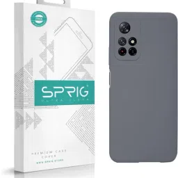 Sprig Liquid Silicone Back Cover for POCO M4 PRO 5G (Grey)-image-74
