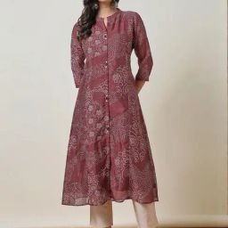 Soch Maroon Printed A Line Kurta-image-40