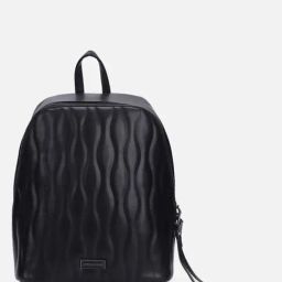 Van Heusen Black PU Quilted Backpack-picture-13