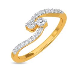 Kisna Diamond & Gold Jewellery Cordelia 14k (585) Diamond & Gold Ring For Women-picture-45