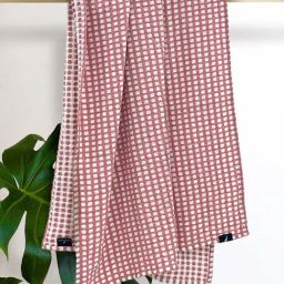 Nautica Odyssey Dull Pink 300 GSM Cotton Designer Waffle Bath Towel-41