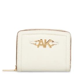 Anne Klein White Solid Zip Around Wallet for Women-image-19