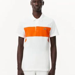 Lacoste White Regular Fit Colour Block Polo T-Shirt-image-27
