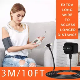 Fedus 6 V AC/DC BP Machine Power Adapter with Extra Long 11 Ft Cord Plug (Black) image 3