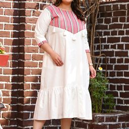 PrettyPlus by Desinoor.com Women Plus Size Tribal Patch Dress-image-27