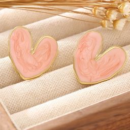 KRENOZ Heart Shaped Studs Earrings-image-28