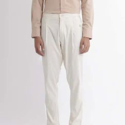Rare Rabbit Beige Slim Fit Fit Solid Trousers-image-60