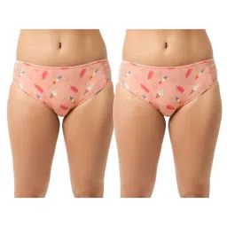 Erotissch Pack Of 2 Peach Printed Thongs-picture-14