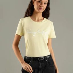Tommy Hilfiger Yellow Cotton Regular Fit Logo Printed T-Shirt-picture-41