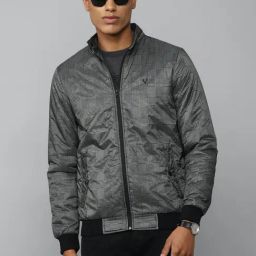 Allen Solly Dark Grey Regular Fit Check Jacket-image-88