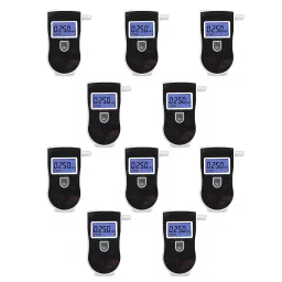 Robustt Black Alcohol Tester with Advance Digital LCD Display Portable Breathalyzer with 5 Mouthpieces MODEL-1 Pack of 10-7