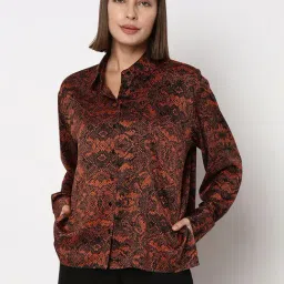 Vero Moda Brown & Black Printed Shirt-image-48