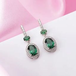 Zavya 925 Sterling Silver Radiant Star Rhodium Drop Earrings For Women-image-21