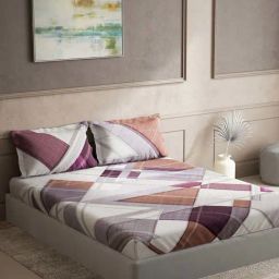 DDecor Maroon Cotton 136 TC King Size Bedsheet With Pillow Covers-image-43