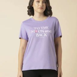 Van Heusen Purple Cotton Relaxed Fit Printed T-Shirt-image-60