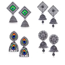 Sangria Silver-Plated Alloy Earrings-94