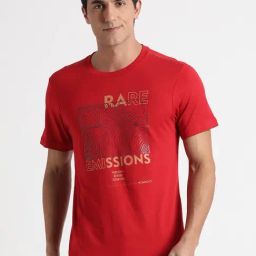 Wildcraft Red Cotton Regular Fit Printed T-Shirt-image-8