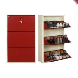 Delite Kom Double-Decker Ivory Brick Red Wall Mounted Metal Shoe Rack (6 Shelves DIY)-image-82