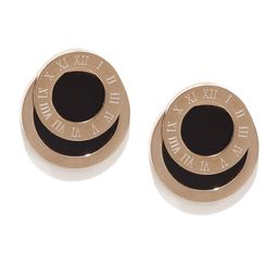 Yellow Chimes Copper-Toned & Black Stainless Steel Circular Studs-image-57