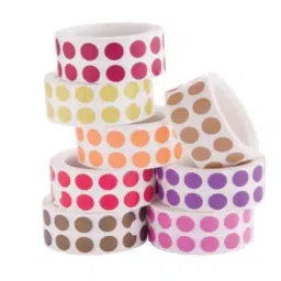 Abdos 3/8 inch (9.5 mm) Size Assorted Color Flexible, Polyolefin Label Material And Acrylic Adhesive Tough Spots, U10304 (Pack of 5000)-33