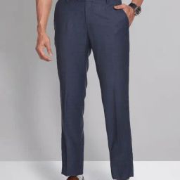 AD by Arvind Navy Regular Fit Flat Front Trousers-image-54