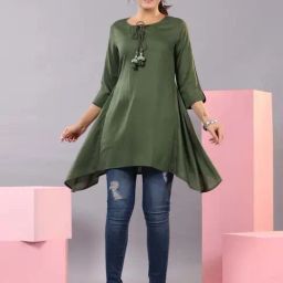 Juniper Green High Low Kurti-image-48