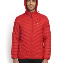 Wildcraft Red Regular Fit Quilted Hooded Jacket-image-3