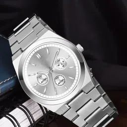 SZN Men Dial & Stainless Steel Straps Analogue Watch Crono Royal SilverSZN-26