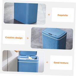 Zerodeko Garbage Can Waster Container Solar Water Fountain Electronic Trash Can Sensor Trash Can Smart Trash Can Trash Can with Lid Intelligent Litter Containers Household Plastic image 3