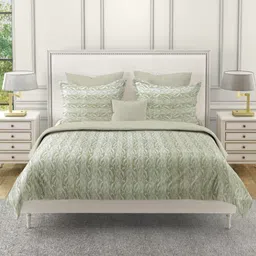 SWAYAM Green Floral 210 TC King Bedsheet with 2 Pillow Covers-image-40