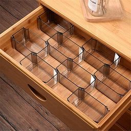 HOUSE OF QUIRK 6 Plastic Desk Oval Drawer Organizers for Honeycomb Socks Storage Grid  Cosmetics  Makeup  - Multicolor-image-0