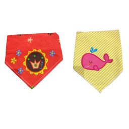 Chinmay Kids Reusable Baby Bibs Two Layered Cute Prints Edges Assorted Color Pack of 2  (Red-Yellow)-image-58